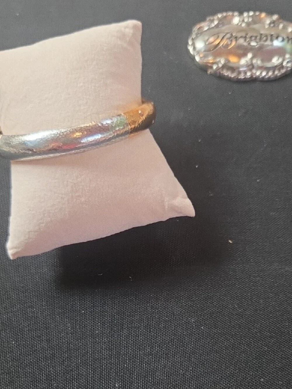 BRIGHTON Two-Tone Gold and Silver Hammered Cuff Bracelet